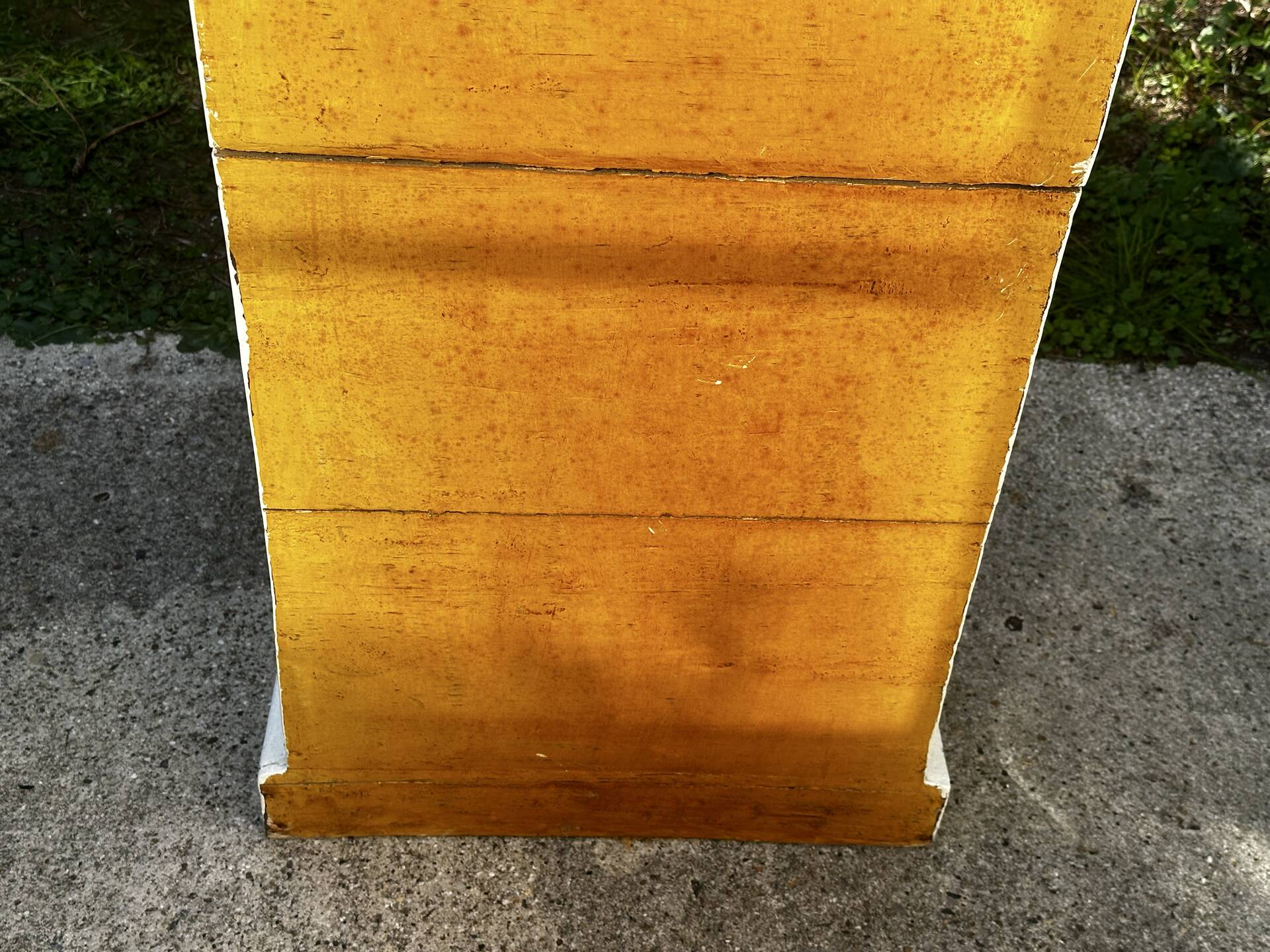 Small antique workshop cabinet with 8 painted wooden drawers.