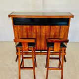 Mid-century rosewood bar and stools by Niels Erik Glasdam Jensen 1960s