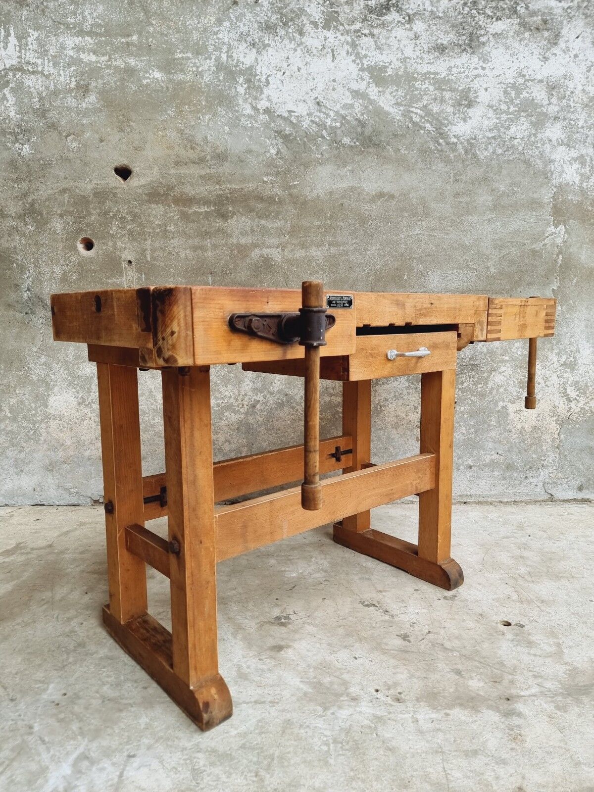 Workbench side table bathroom furniture beech