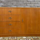 Vintage 1960s 4-drawer, 1-door cabinet