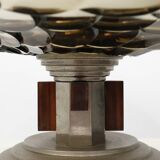 Art Deco Glass, wood and Metal Fruit Bowl, France, 1940s