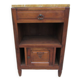 Large art deco walnut bedside table