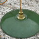 Lot of 3 vintage enamelled sheet metal lampshade pendants, industrial retro farmhouse
