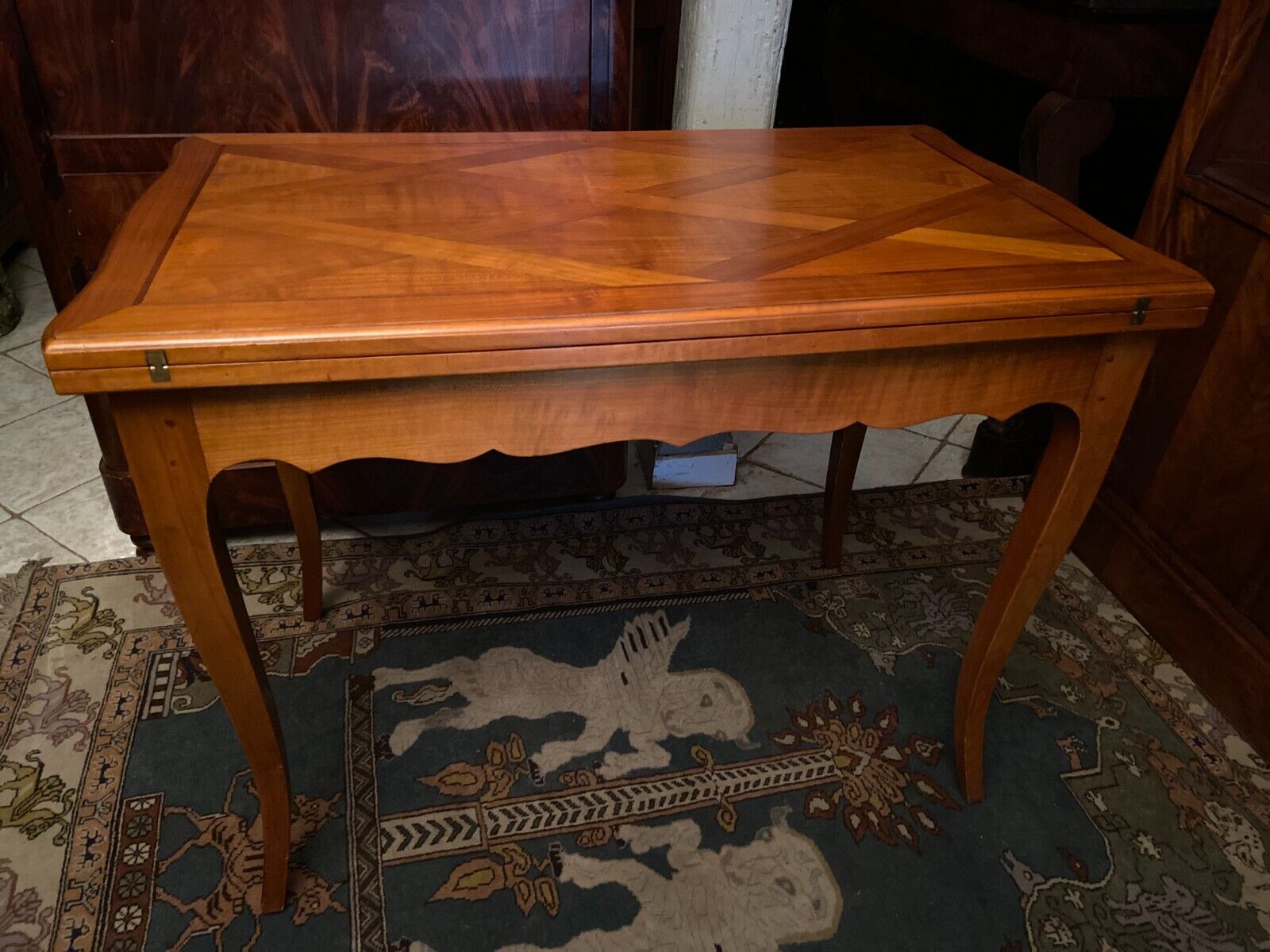 Table with wallet tray modular length Louis XV 281cm