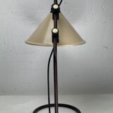 Brown metal "modernist" architectural desk lamp, Dutch 1970s