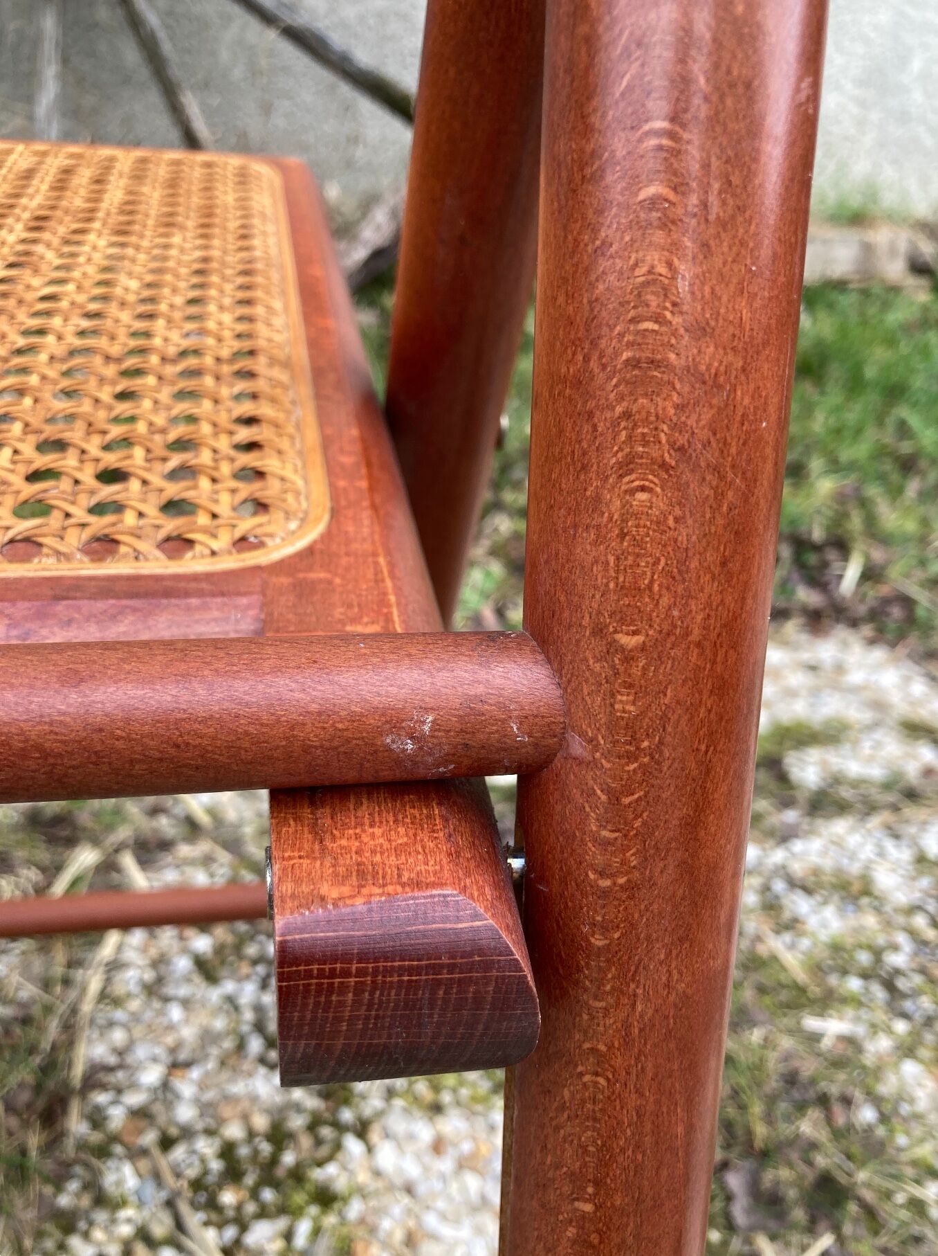 Pair of Italian folding chairs in vintage canning