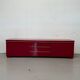 Glossy red semi-vintage lacquered IKEA sideboard with drawers