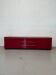 Buffet bas IKEA semi-vintage laqué rouge brillant avec tiroirs