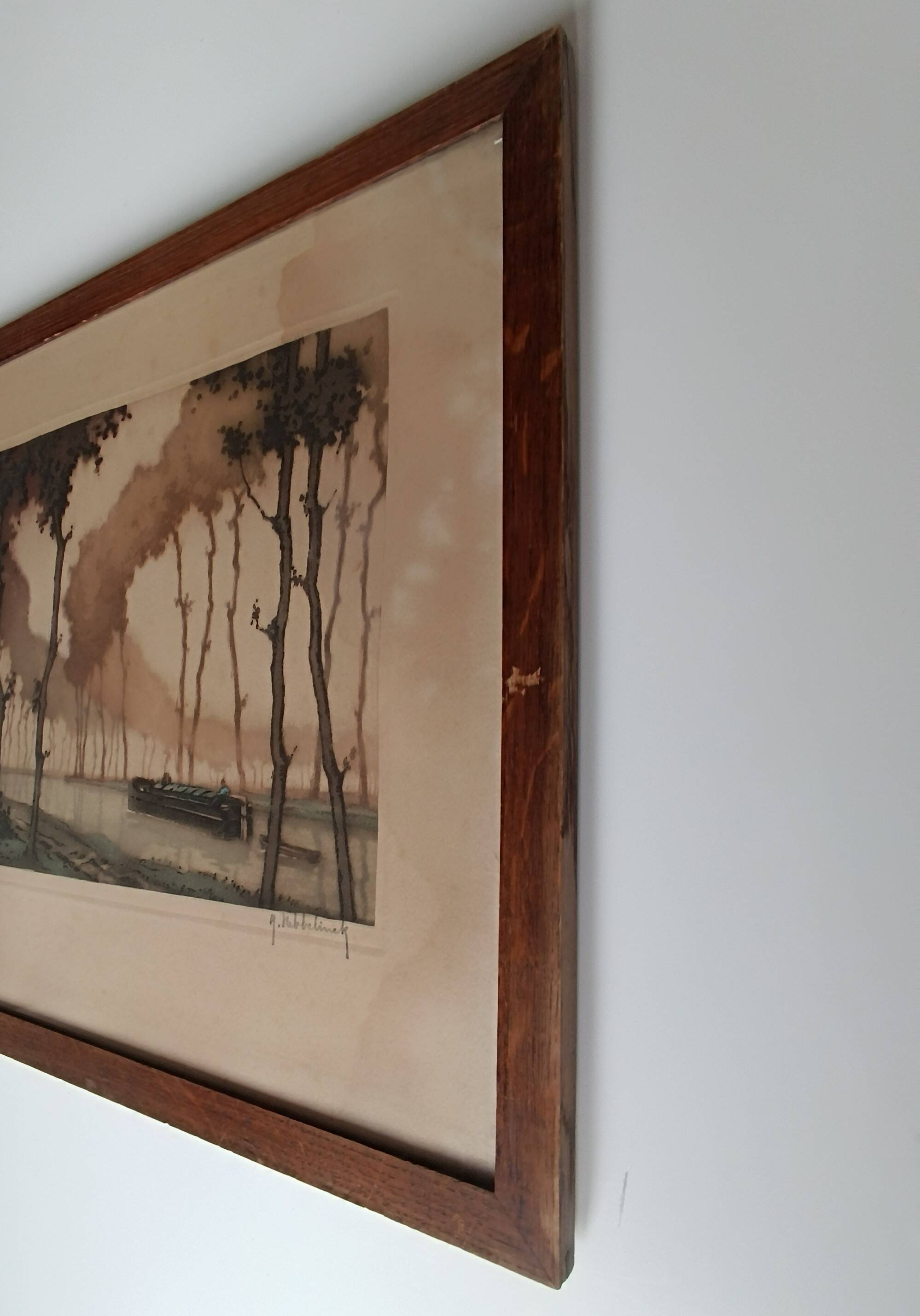 Roger hebbelinck landscape original lithograph signed and numbered 11/350