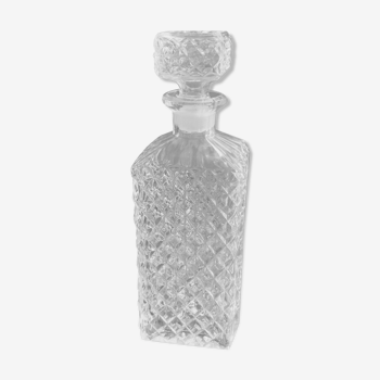 Carafe à whisky en verre pointe de diamant années 1960/70