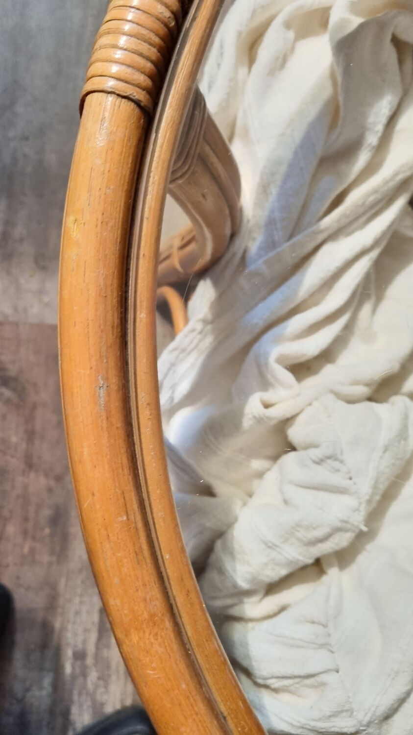 Rattan and glass coffee table