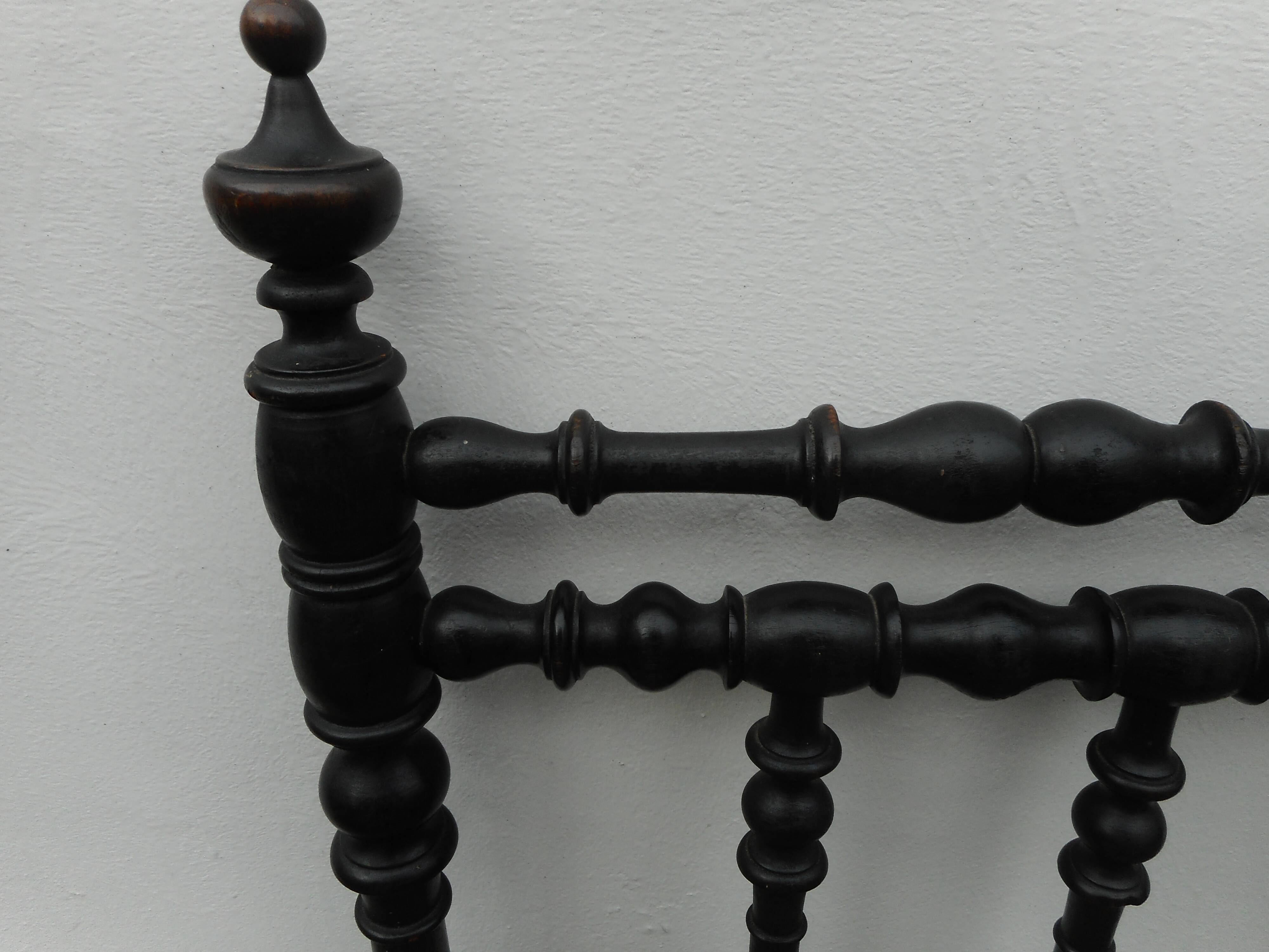 Chair Napoleon III, black turned wood