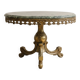 Antique coffee table in green marble and gold metal.