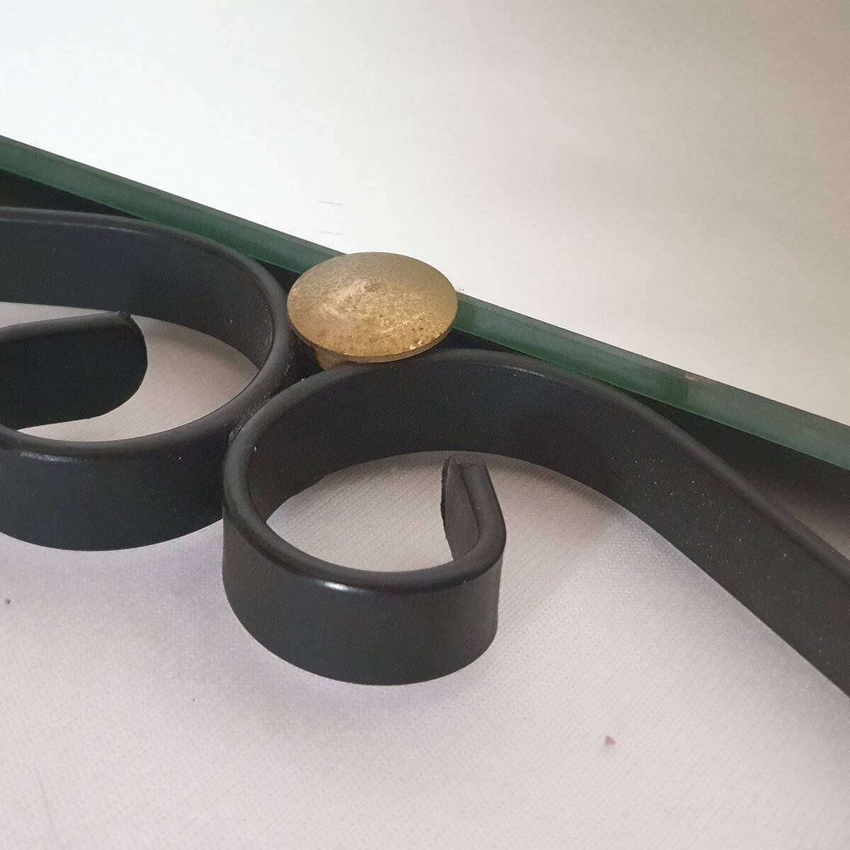 Vintage wrought iron mirror from the 1950s-60s, France.