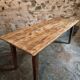 Antique French country dining table – Oak base and pine top, circa 1900