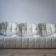 Vintage Leather Kashima Sofa in White Leather by Michel Ducaroy for Ligne Roset, 1980s