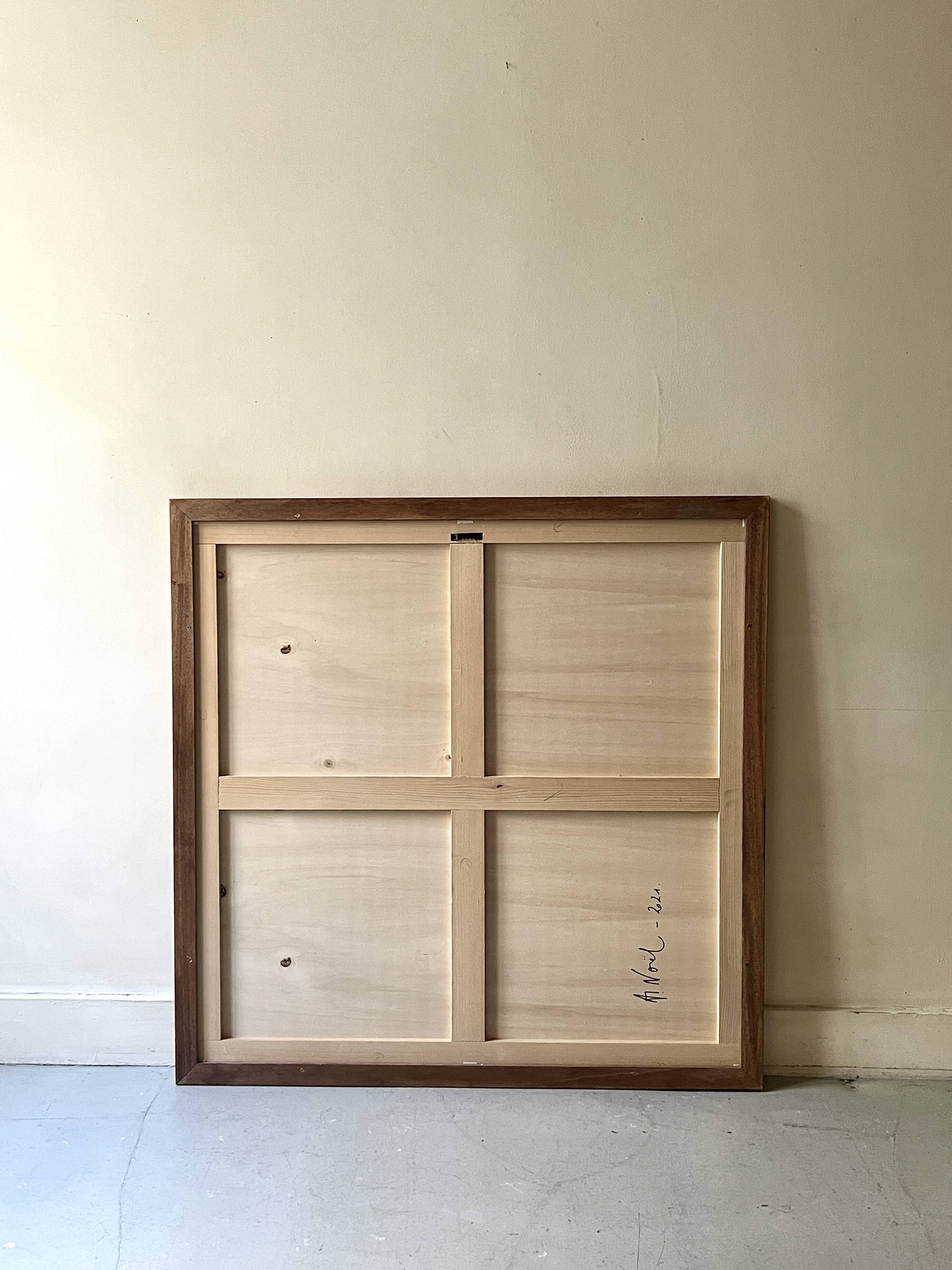 Large contemporary painting Green Forms Audrey Noel dated & signed