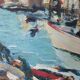 Peinture marine, le port de la Rochelle, années 50