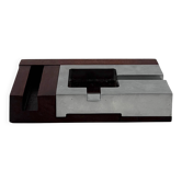 Mid-century modern mahogany ashtray, Alfred Dunhill Italy 1970s