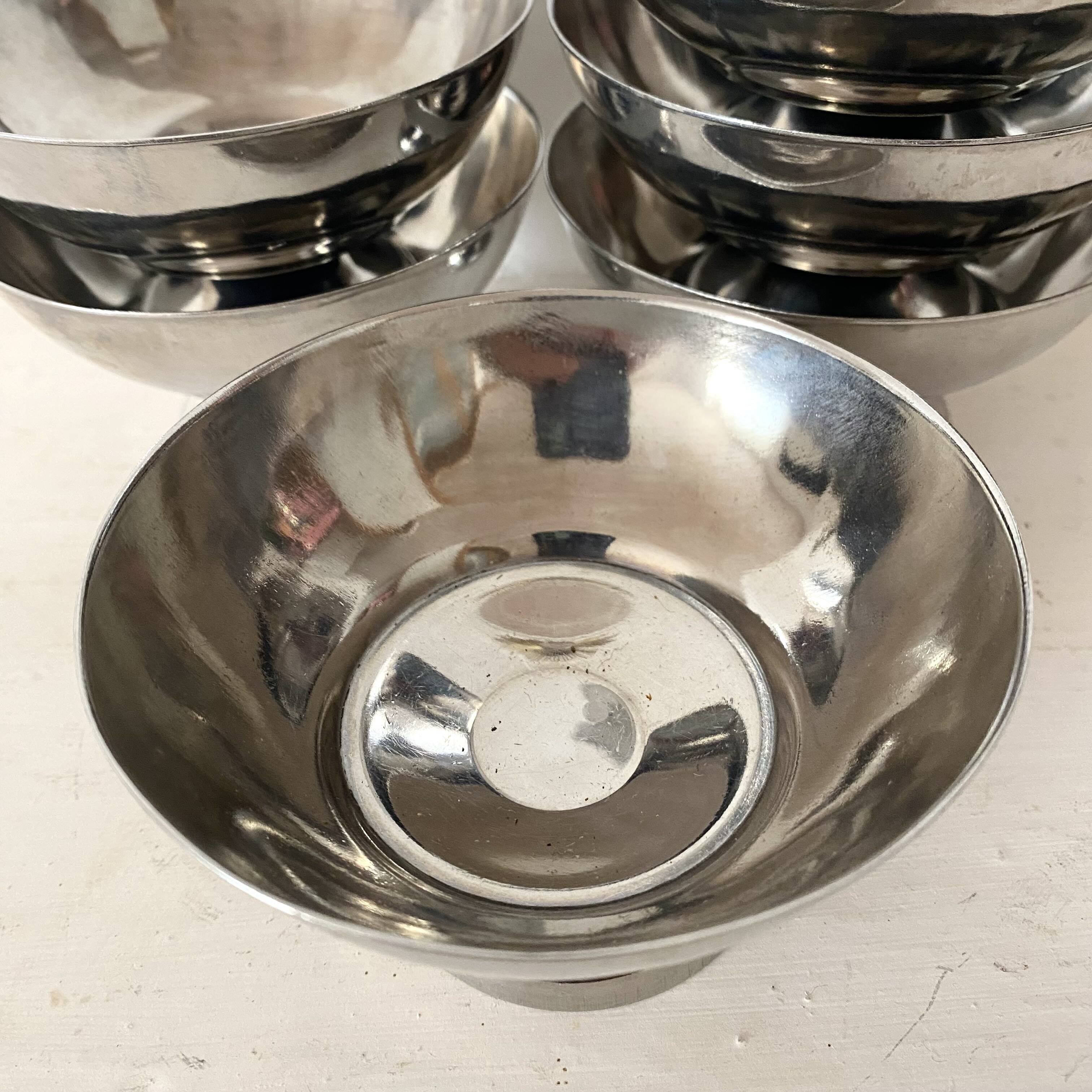 Vintage stainless steel cups from France