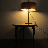 Table basse ronde vintage '50, plateau miroir