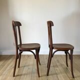 Set of 5 baumann bistro chairs in bent wood stamped xxth