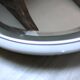 Large Round Vintage Ceramic Light Mirror Space Age 68cm - 1970s