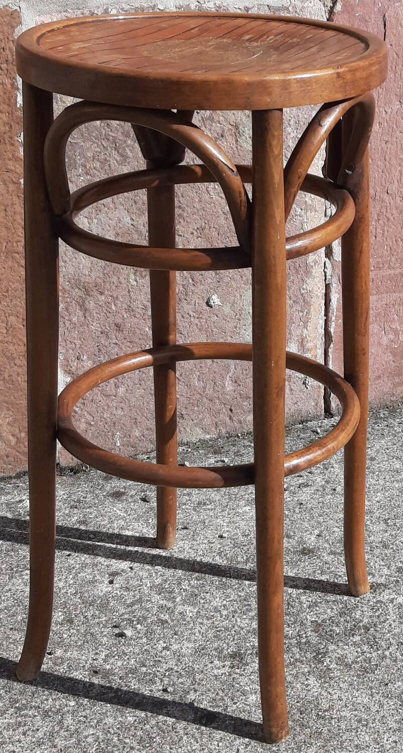 Tabouret de bar en bois courbé (style Thonet)
