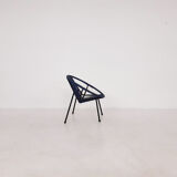 Mid-century plastic thread outdoor club chair