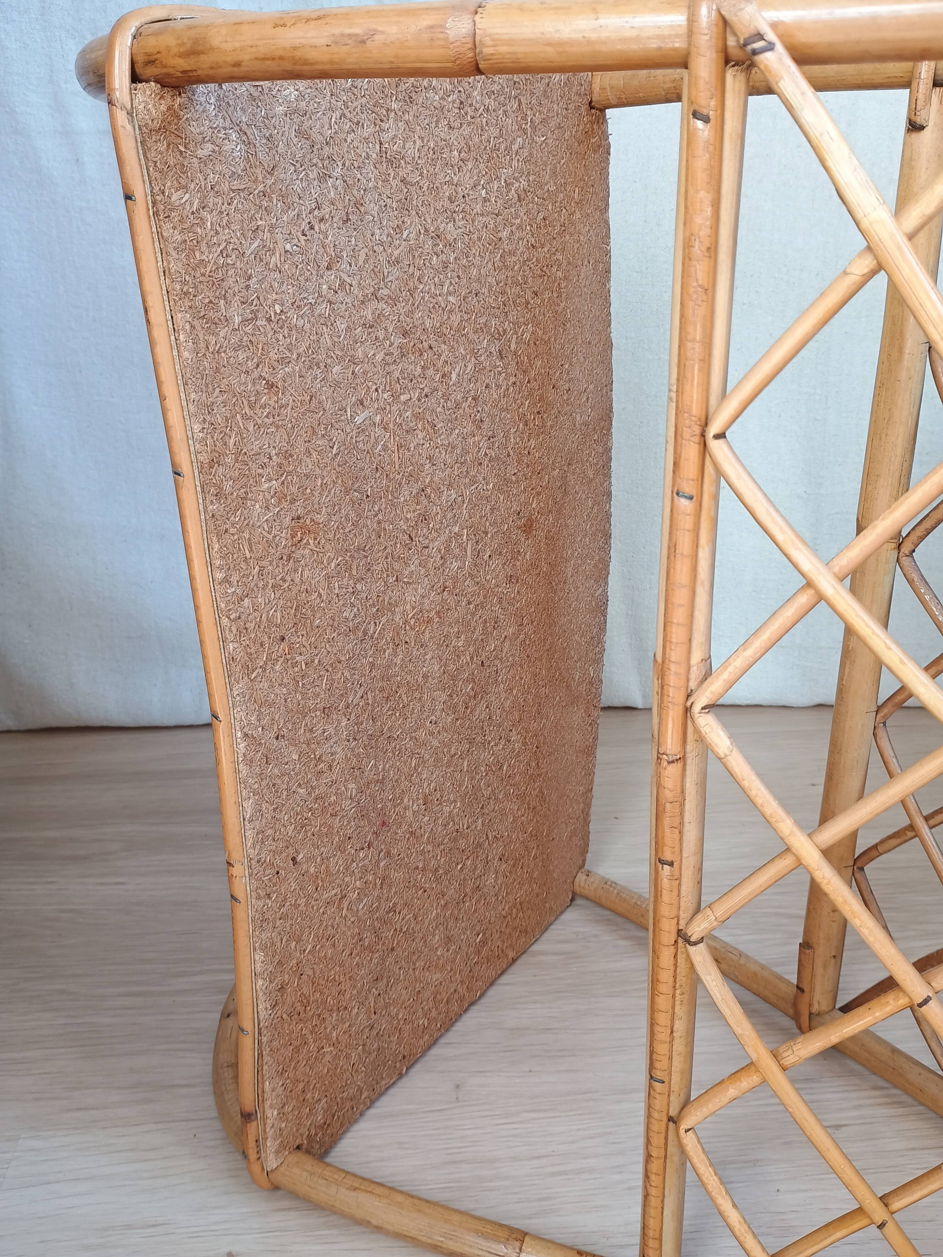 Vintage rattan magazine rack