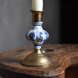 Porcelain brass candle holder
