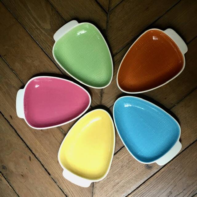 5 Salins Deauville dishes 1960 French design