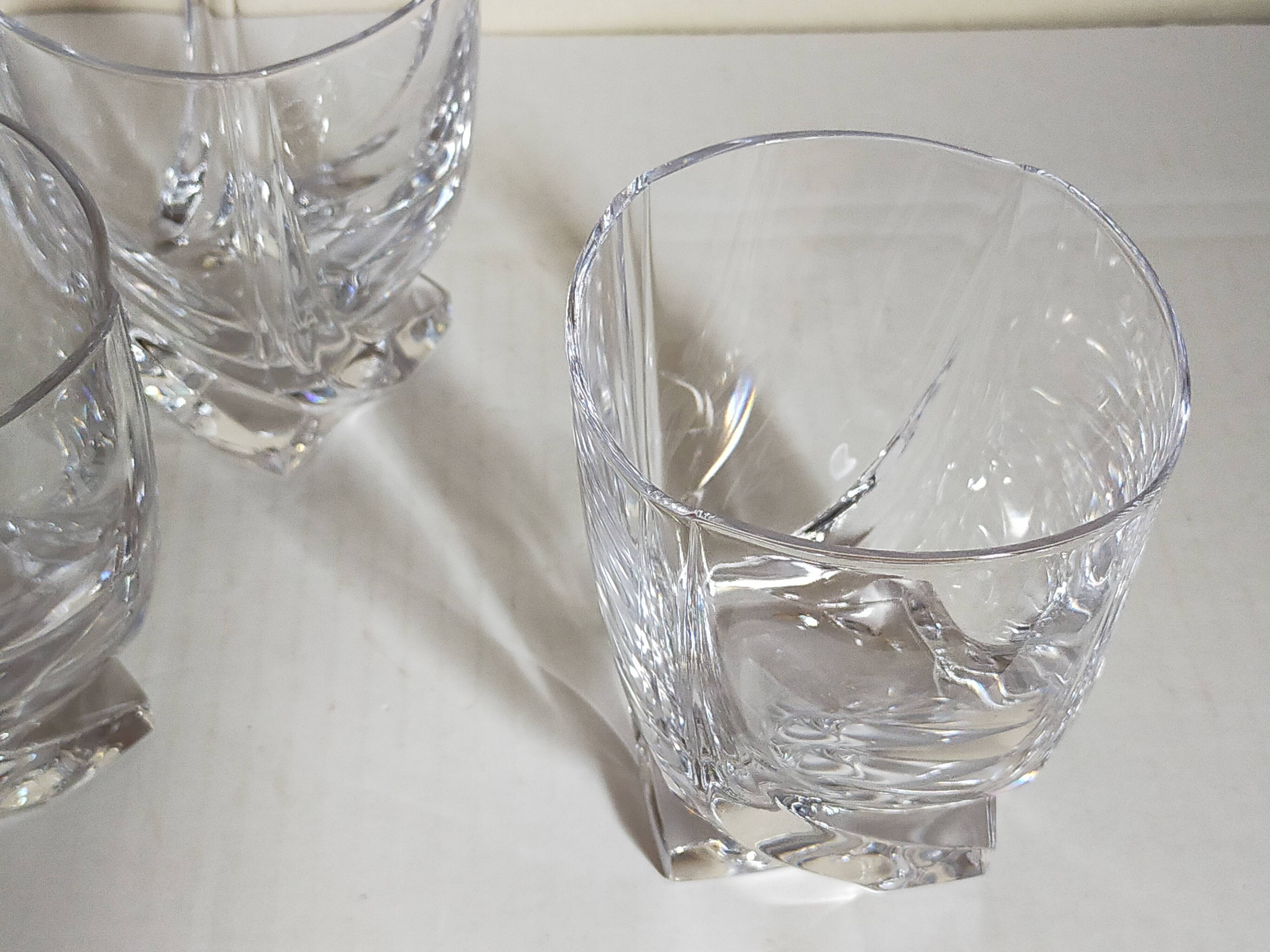 Five vintage crystal whiskey glasses