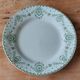 Mismatched set of 6 iron earth dessert plates in green tones