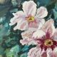 Oil canvas on wood flowers