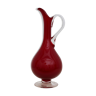 Vase carafe élégante en verre rouge