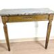 Louis XVI style lacquered wood console with marble top. Antique work