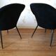 Paire de fauteuils corbeille Bi color restaurés années 50 60 pieds metal