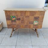 Audoux Minet vintage rattan bar from the 50s