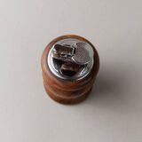 Brown Wood Vintage Lighter with Curved Italian Design, 1960s Table Accessory - Refined Gift