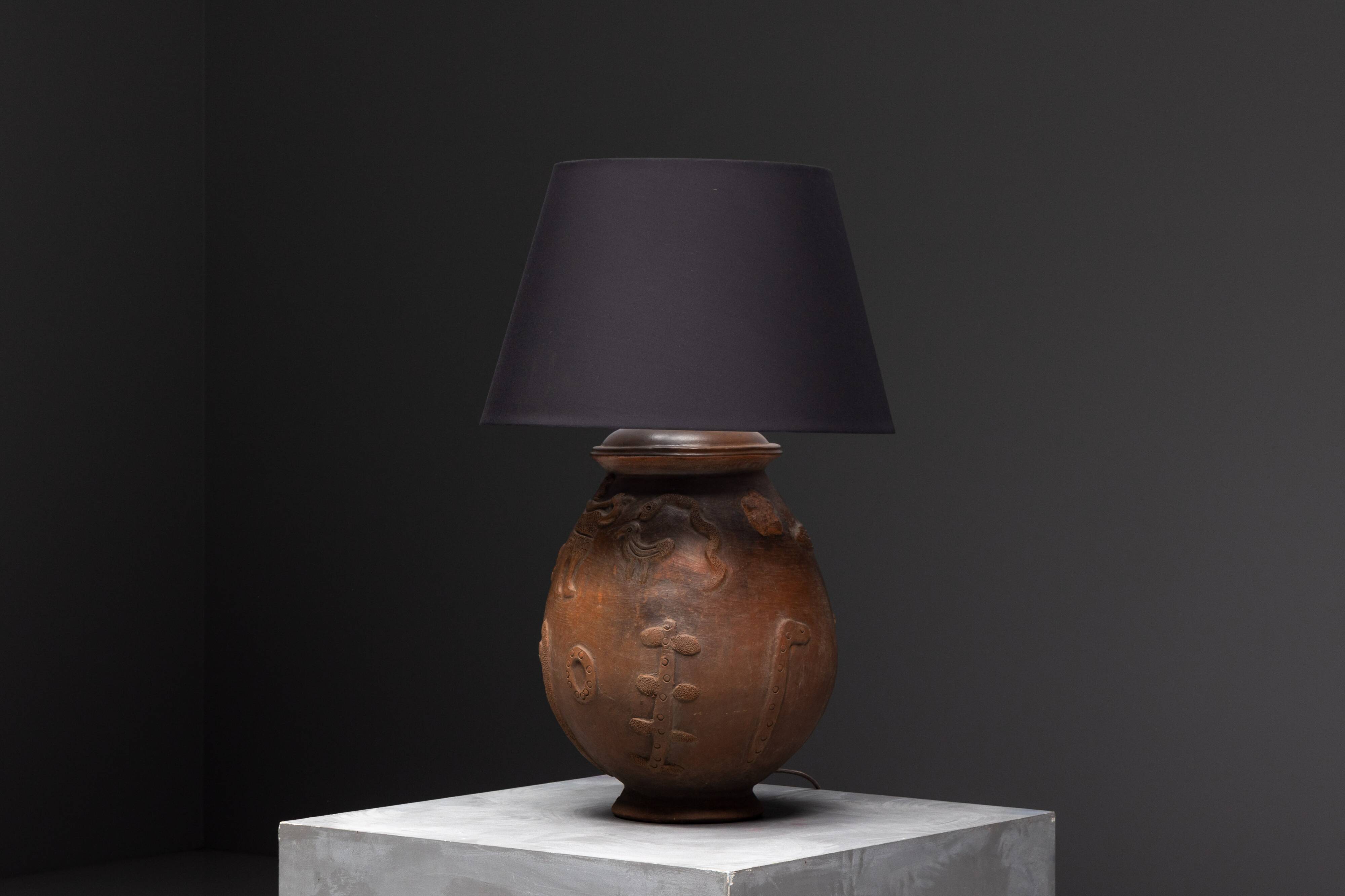 Handcrafted ceramic table lamps, France, 20th century