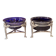 Pair of Vintage Swan-Shaped Salt Cellars, Silver-Plated, with Cobalt Blue Glass Liners