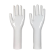 Pair of authentic vintage jewellery displays in industrial porcelain representing hands.