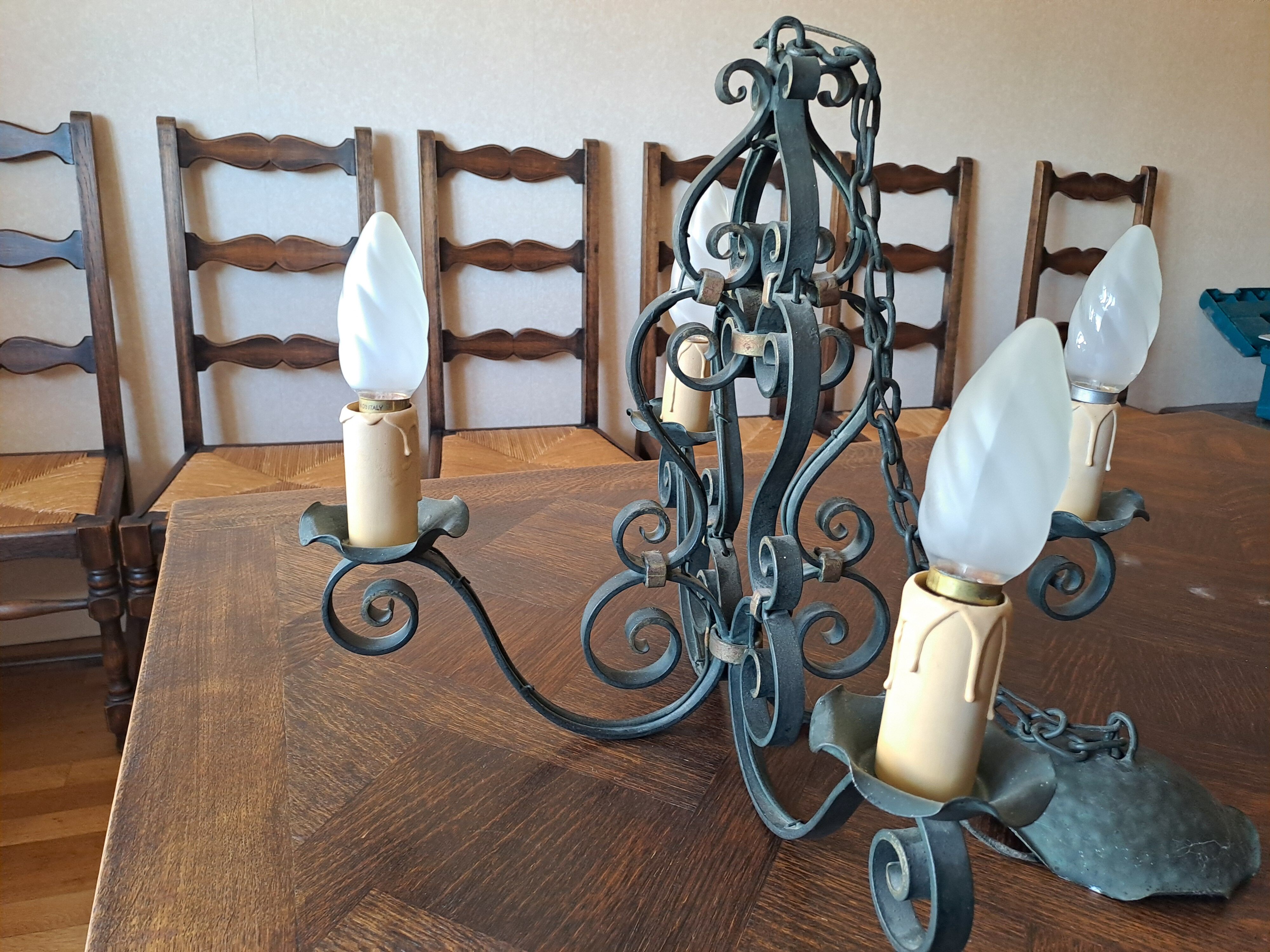 Wrought iron chandelier