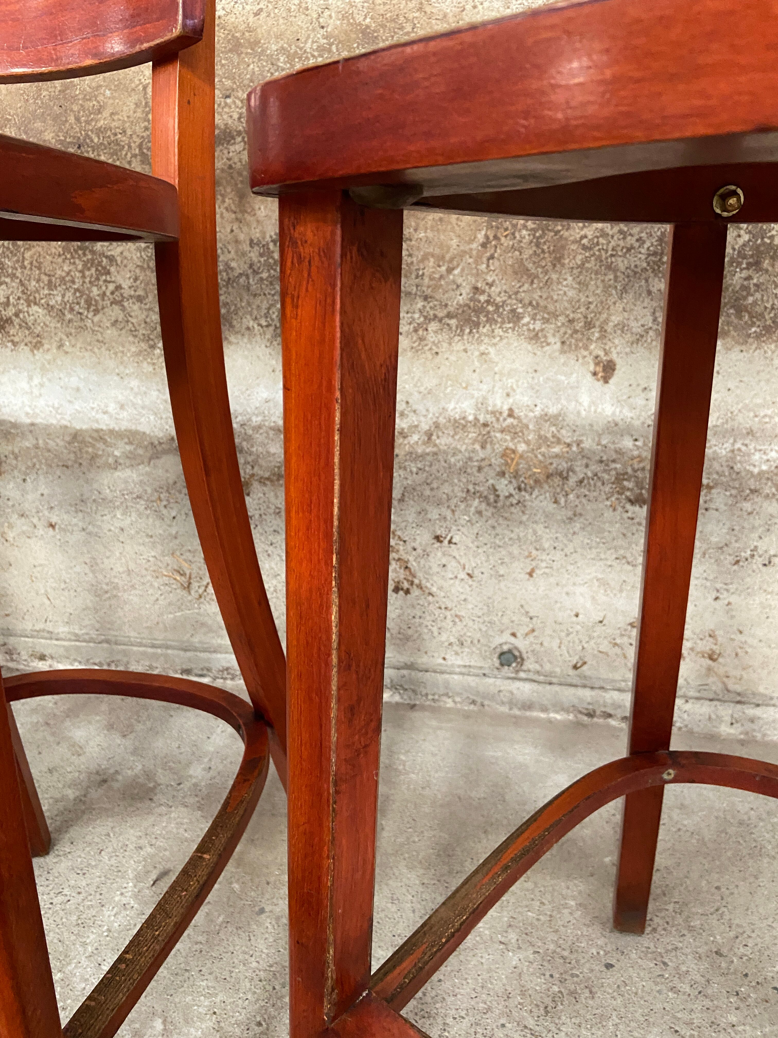 4 Bentwood bar stools 1980-90