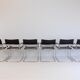 Set of 6 leather cantilever chairs