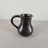 Modernist pitcher in black ceramic 50s