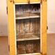 Showcase burmese teak wall shelf with original yellow patina