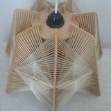 Hanging lamp of wood and thread Scandinavian style