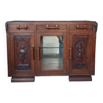 Art deco sideboard in solid oak